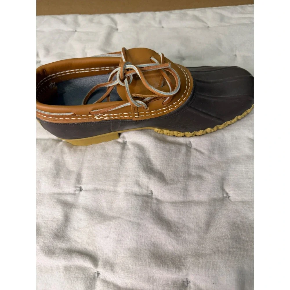 LL Bean Rubber Moc Bean Boots Womens 8 Brown Tan Waterproof Duck Shoes USA Made